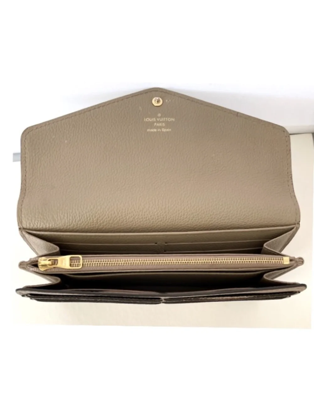 Louis Vuitton Empreinte BICOLOR Tourterelle Dove Grey Beige Creme SARAH WALLET